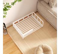 Elevated Dog Bed With Reinforced Metal Frame & Thick Pad - Winter Warmth, Non-Slip Design For Small Medium Dogs, Indoor Outdoor Use(White,56 * 42 * 24cm)