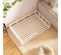 Elevated Dog Bed With Reinforced Metal Frame & Thick Pad - Winter Warmth, Non-Slip Design For Small Medium Dogs, Indoor Outdoor Use(White,76 * 52 * 24cm)