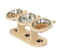 Elevated Dog Bowl, Adjustable Cat Bowls, Ergonomic Puppy Bowl for Pets, Pet Feeder with Triple Bowls Stand Design, Slow Feeder, Mealtime Cat Item Ideal for Indoor Outdoor Home Camping Balcony Use