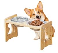 Elevated Dog Bowl, Dog Bowls with Stand,Heavy Duty Adjustable High Dog Bowl Stand - Reusable Detachable Feeding Station for Small Animals Cat Kitten Puppy M