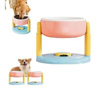 Elevated Dog Bowl Dog Dish, Adjustable Elevated Pet Bowl, Liftable Height Food and Water Dish, Pet Feeder (Pink)