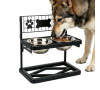 Elevated Dog Bowl Holder, Non-Slip Base Dry and Wet Food | 2 Bowl Holder with Storage | Kitchen, Balcony, Garden & Patio, Water, Bone Broth & Yogurt