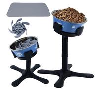 Elevated Dog Bowl, Raised Dog Bowls with 3 Heights & Tilted Feeding Design, Fits 14-24.5cm Bowls, Raised Stand for Large, Medium & Small Breed with Dogs Slow Feeder Bowl & Anti-Slip Mat
