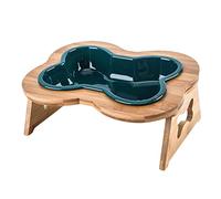 Elevated Dog Bowl Set 15° Tilt Anti-Tip Green