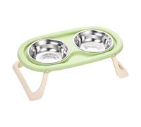 Elevated Dog Bowl Splash Proof Double Dish with Pastel Collar Adjustable Stand Nons Slip Cats Food Bowl for Eating