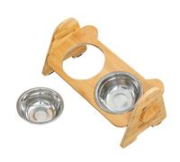 Elevated Dog Bowl Stand - Height Adjustable Wooden Feeder, Raised Dish Station | Puppy Training Feeding Bowl for Small, Medium and Large Dogs, My