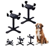 Elevated Dog Bowl Stand (Not Bowl Included), 3 Adjustable Heights,Adjustable Width, Non-Slip Foot Mats, Tilting Raised Dog Bowls for Small, Medium and Large Dogs Breed (2 Pack), Black