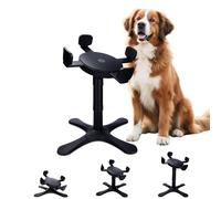 Elevated Dog Bowl Stand (Not Bowl Included), 3 Adjustable Heights,Adjustable Width, Non-Slip Foot Mats, Tilting Raised Dog Bowls for Small, Medium and Large Dogs Breed (1 Pack), Black