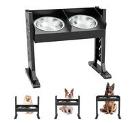 Elevated Dog Bowls for Large and Medium Dogs,8 Height Adjustable Tilted Raised Dog Bowl Stand with 2 Stainless Steel 1.3L(44oz) Bowls, 21.9" Tall Pet Feeding Station for Large Breed Dogs
