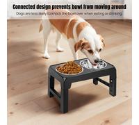 Elevated Dog Bowls for Large Dogs Adjustable Raised Feeder Stand with 2 Stainless Steel Bowls 4 Height Settings Ideal for Small, Medium & Large Breeds