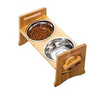 Elevated Dog Bowls, Portable Adjustable Dog Bowl Stand, Multifunctional Pet Dishes, Ergonomic Feeding Station, Foldable Travel Design, For Camping Hiking Home Use, 16.54x7.68x7.28 In, 1 Set