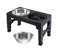 Elevated Dog Bowls - Raised Dog Bowl With Non-Slip Bottom, Bone Double Slow Feeder Dogs Bowls, 2 Pieces Stainless Steel Raised Pets Bowl Slow Feeder Dish | For Pet Puppy Cat Feeding Eating Drinking