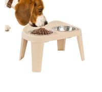 Elevated Dog Feeder - 34x22x17cm Stainless Steel Double Dog Bowl Holder | Stand Elevated Dog Feeder | Folding Dog Cat Food Bowl | No-Spill Water Feeding Dishes Anti-Slip For Cats & Dogs