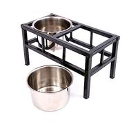 Elevated Dog Feeder With 2 Removable Stainless Steel Bowls Raised Pet Food Water Dispenser Stand For Large Dog For Cat