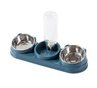 Elevated Dog Food Bowl - 16 Inch Raised Cat Water Dish Non Tip for Small Pet Comfort, Digestive Health with Double Stand Feeder, Drinking Bowl for Apartment, Living room, Ceramic White