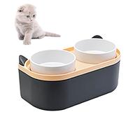 Elevated Dog Food Bowl - Double Pet Feeding Bowls with Storage for Evaluation | Raised Cat Bowls with Fork and Spoon Resilient Build Sl or Indoor Cats and Puppies Utility