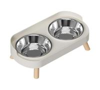 Elevated Dog Food Water Bowl, Elevated Dog Bowls With Stand, Double Cats Feeding Station, Double Feeding Bowl Set With Splash Proof Guard For Small Dogs And Cats