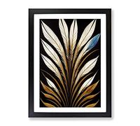 Elevated Feathers Framed Wall Art Print A2 Black