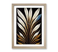 Elevated Feathers Framed Wall Art Print A2 Oak
