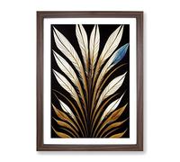 Elevated Feathers Framed Wall Art Print A2 Walnut