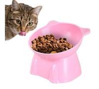 Elevated Food Bowls on Cats - High Tilted Cat Eater with Stand for Eating Stress Products | Ergonomic Water and Flat Kitten Food, Reduce Fatigue