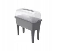 Elevated Greenhouse Plastic Raised Garden Bed Planter Pot Box Plant Lid 3 Colour 52 Litres (Grey, 52 Litres)