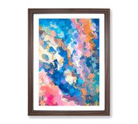 Elevated Higher Abstract Framed Wall Art Print A2 Walnut