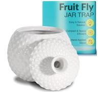 Elevated Lifestyle Fruit Fly Jar Trap - Decorative and Effective Ceramic Fruit Fly Catcher, Kid and Pet Friendly Fly Trap Indoor, Ideal for Kitchens, Restaurants, and Homes - (White)