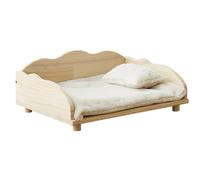 Elevated Pet Bed for Dogs and Cats, Wooden Frame Pet Sofa Bed with Bolster, All-Season Dog Bed, Durable and Comfortable Design, 80cm/31.4in