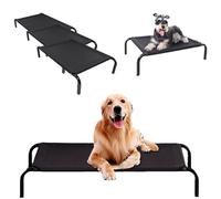 Elevated Pet Bed, Raised Dog Bed with Mesh Fabric, Keep Pet Cool and Comfortable, No-Slip Rubber Feet Outdoor Dog Sofa Bed with 70kg Capacity, Camping Pet Bed for Travel/Camping, S - 75x47x15cm (LxWxH