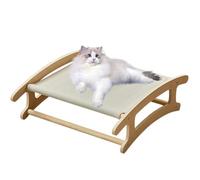 Elevated Pet Bed | Wooden Soft Breathable Seat - 19.88 x 16.34 x 6.22 Inches Washable Cat Bed Hammock - for Pets Kitten Puppy Indoor Living Room Corner