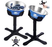 Elevated Pet Bowl, Adjustable Stand, Tilted ABS Base, Fits 5.5-9.5 Inch Bowls, Leakproof and Non-Slip, Heavy Duty for Medium Large Dogs (Pack of 2)
