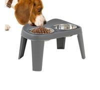 Elevated Pet Bowl - Feed Station Folding Double Dog Feeding for Medium Dogs, Pets with Indoor Home Use, Adjustable Bowls for Easy Eating, Anti Slip Holder, Portable Container 6.69 Inches