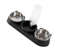 Elevated Pet Feeders with Automatic Refilling Water Dispenser Dry and Wet Bowls AntiTipping Design Cats Waterer Feeder Elevated Double Bowl Pet Feeders with Automatic Water Dispenser AntiSlip Base
