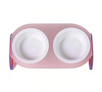 Elevated Pet Feeding Station, Rainbow Transparent, A | Splash-Resistant Design, Easy-Clean, Heavy Duty Ceramic for Eating and Comfortable Dining