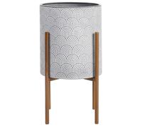 Elevated Plant Pot AUBRIETA Metal 31 cm Light Grey