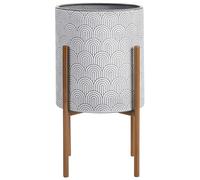 Elevated Plant Pot AUBRIETA Metal 31 cm Light Grey