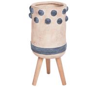 Beliani Elevated Plant Pot Bletilla 27cm Sand Beige