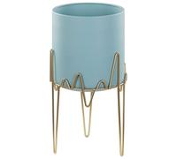 Elevated Plant Pot KALANDRA Metal Light Blue