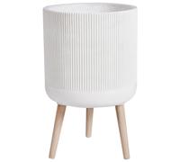Beliani Elevated Plant Pot Maclura 35cm Light Beige