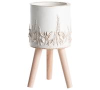 Beliani Elevated Plant Pot Preweza 23cm Off-White, White