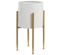 Elevated Plant Pot SOLDANELLA Metal 35 cm White