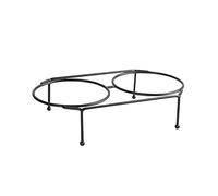 Elevated Raised Bowls Stand Kitten Food Dispenser Pet Food Feeder Holder 27 cmx6 cmx12.5 cm, Black, 27 x 6 x 12.5 cm