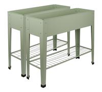 Elevated Raised Garden Beds with Legs & Storage Shelf - Pack of 2 - By Harbour Housewares Harbour Housewares Green One Size