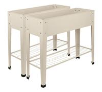 Elevated Raised Garden Beds with Legs & Storage Shelf - Pack of 2 - By Harbour Housewares Harbour Housewares Beige One Size