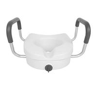 Elevated Raised Toilet Seat, Raised Toilet Seat with Arms, Commode Booster Seat Riser, Adjustable Bathroom Pads Rise Height Seats with Safety Frame, Easy On and Off, Support 348.3 lbs