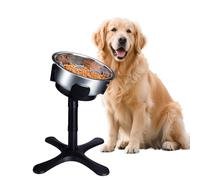 Elevated Slow Feeder Dog Bowls,3 Adjustable Stand Heights, Adjustable Width, Tilting Raised Dog Bowls for Small, Medium and Large Breed Dogs (1 Pack), Black