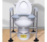 Elevated Toilet Seat for Seniors, Adjustable Height Raised Toilet Seat with Handles, U-Shaped Design, Supports Up to 330 lbs for Safe and Comfortable Use
