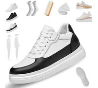 Elevateshoes White Casual, Orthopedic Elevate Shoes Women 10cm, Breathable Non-Slip Invisible Elevate Shoes Men, Improves Posture & Self-Confidence, Ergonomic, for Any Occasion(C-10cm,8)