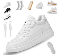 Elevateshoes White Casual, Orthopedic Elevate Shoes Women 10cm, Breathable Non-Slip Invisible Elevate Shoes Men, Improves Posture & Self-Confidence, Ergonomic, for Any Occasion(A-8cm,8)